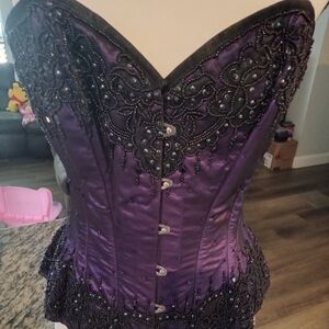 Corset Story Deep Purple Corset With Sequins